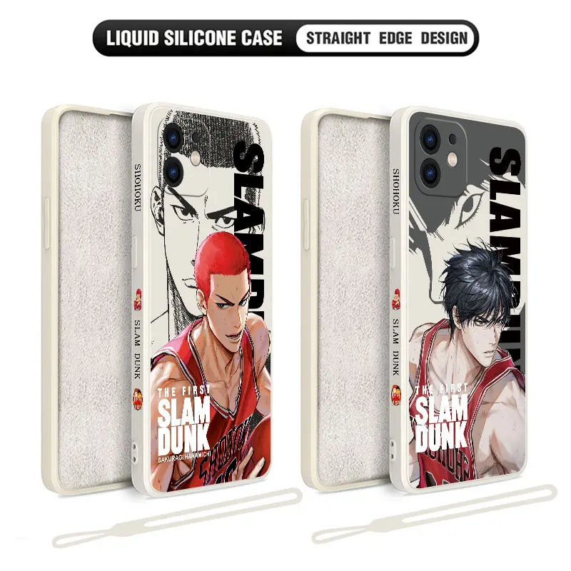 Slam Dunk Sakuragi Phone Case For iPhone 15 14 13 12 11 Pro Max Mini X XR XSMAX SE 8 7 6S Plus Soft Liquid Silicone Cover