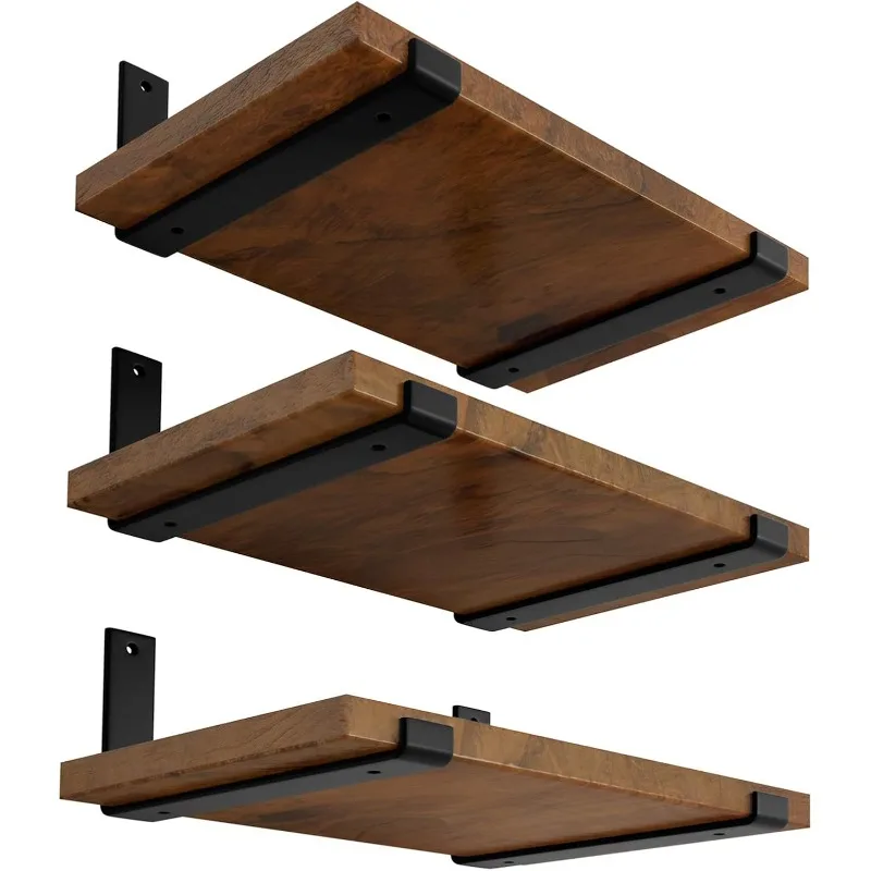 12 inch Shelf Bracket for DIY Floating Shelf, 1/5 inch Thick Heavy Duty Bracket, 6 Pack, 11.25” x 6” x 1.5”