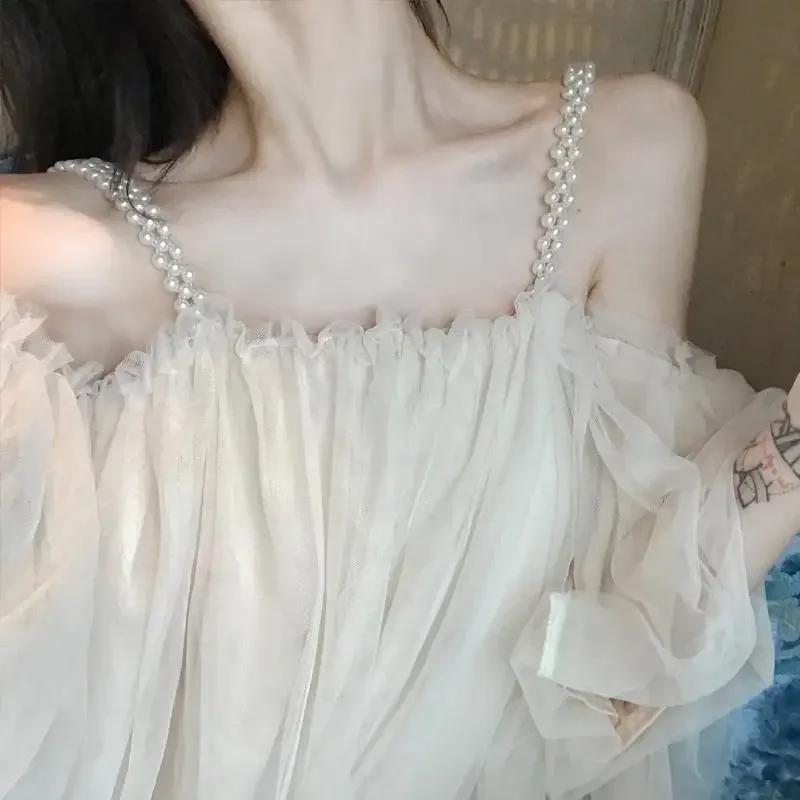 Vestido Fairycore para mujer, fino, de verano, hasta la rodilla, estético, suelto, con cuentas, diseñado, elegante, vacaciones, ocio, dulce, romántico, citas, nuevo