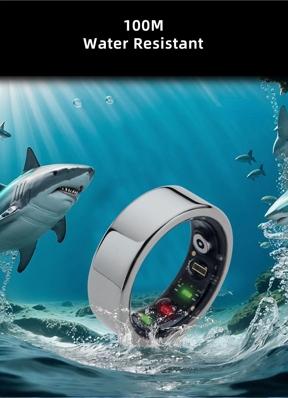 Anillo inteligente smart ring with health monito ring and tracker  anello intelligente