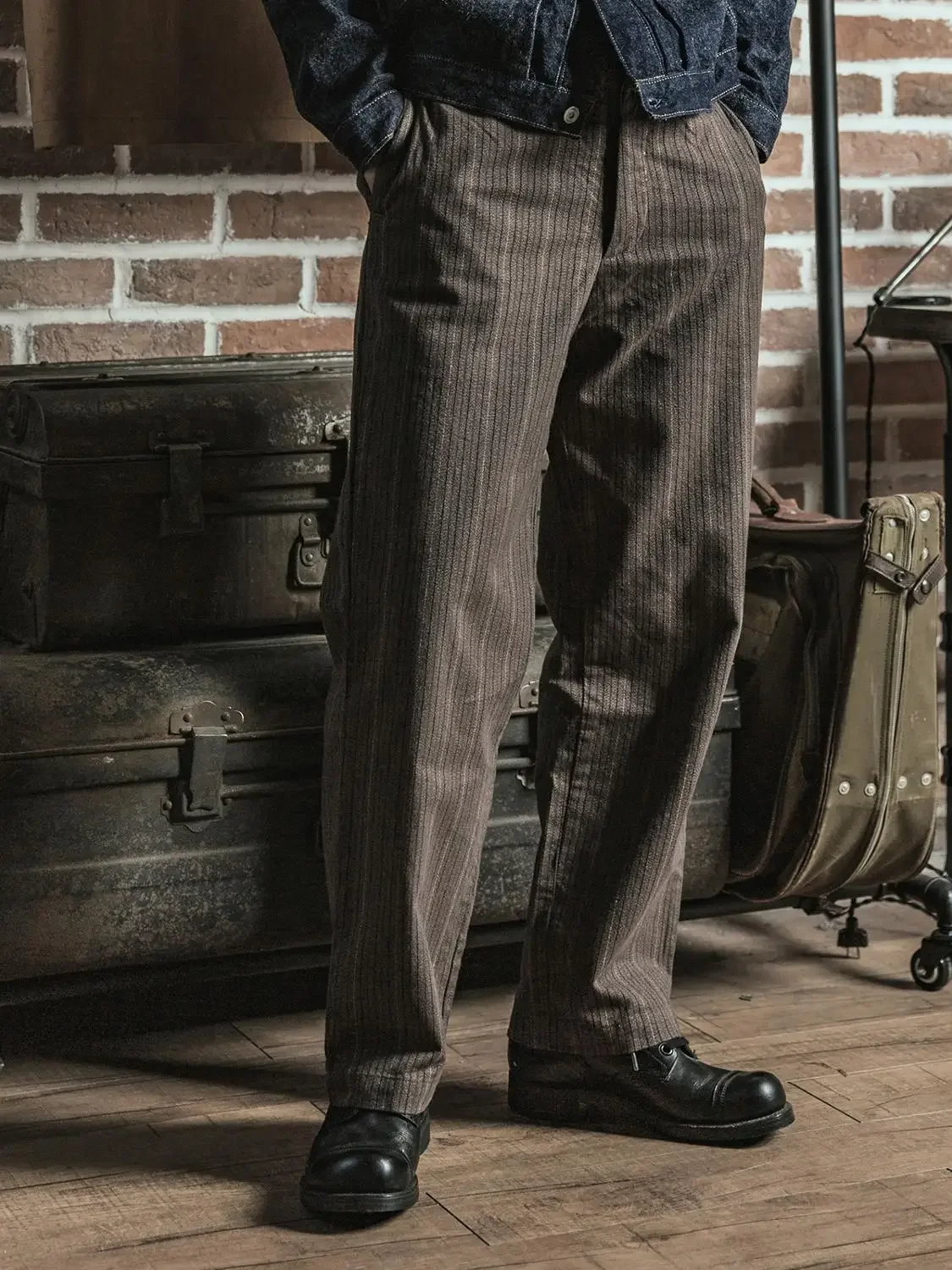 Bronson-pantalones de clase de trabajo para hombre, traje Vintage para caballeros, 1920s