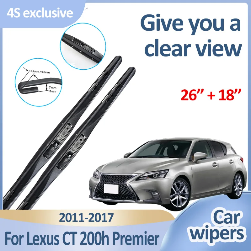 

Автомобильные передние щетки стеклоочистителя для Lexus CT 200h Premier Accesorios 2011 2012 2013 2015 2016 2017, прочный скользящий стеклоочиститель