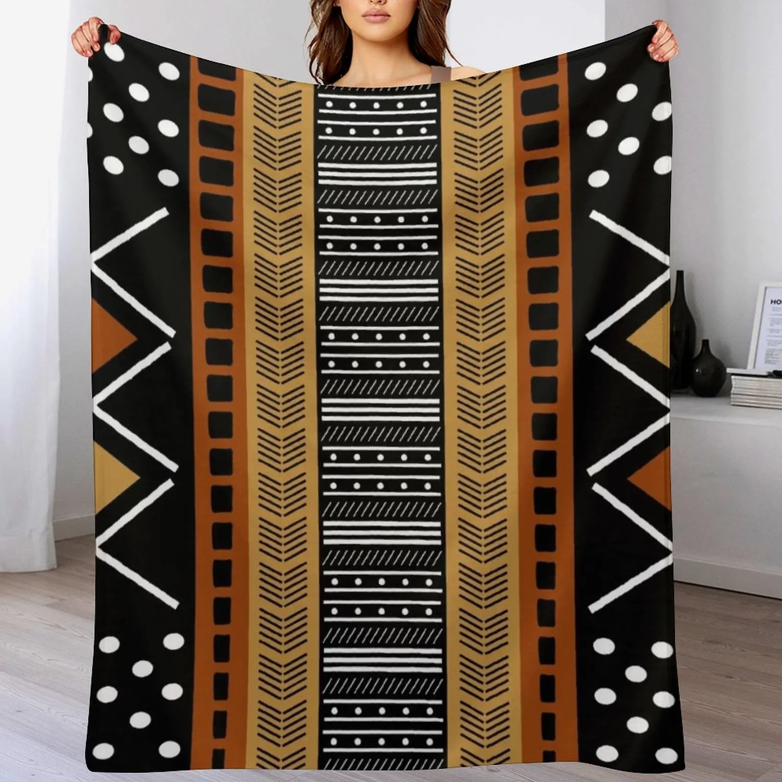 

Black African Mud Cloth Throw Blanket Moving Fashion Sofas warm winter for sofa Blankets