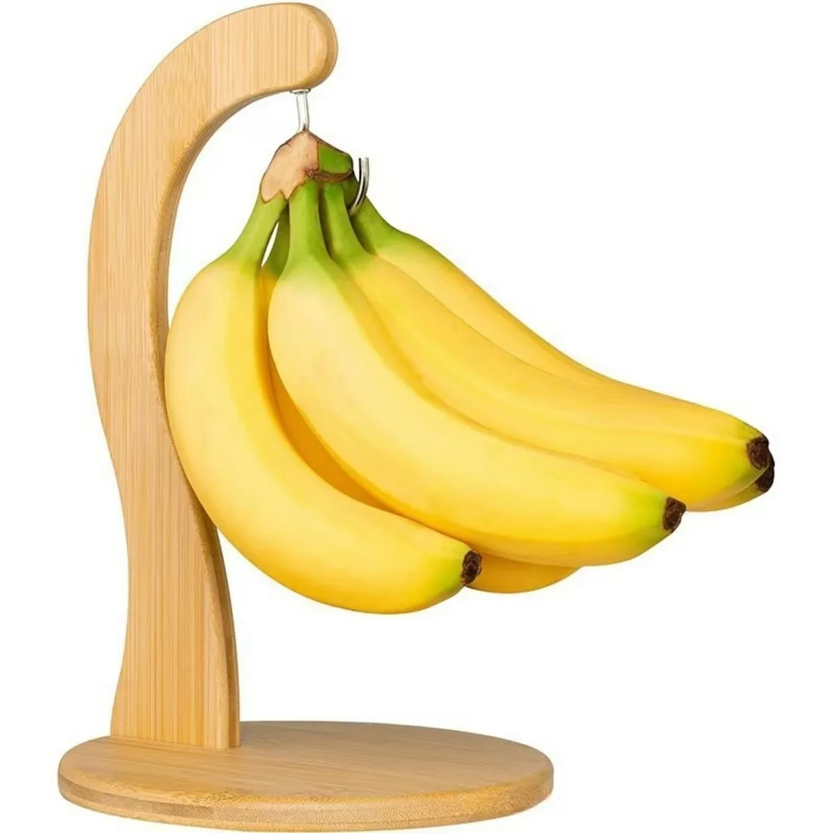 Bamboo Banana Hanger Stand Wooden Countertop Banana Hook Holder for Kitchen Storage Display Countertop Fruit Storage Banana Hook