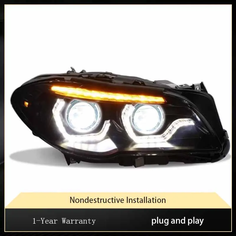 

Автоматические фары для BMW 5 серии F18 F10 2010-2017, фары DRL Angel Eyes, светодиодный дизайн 520 525 530, передние фары DRL, аксессуары