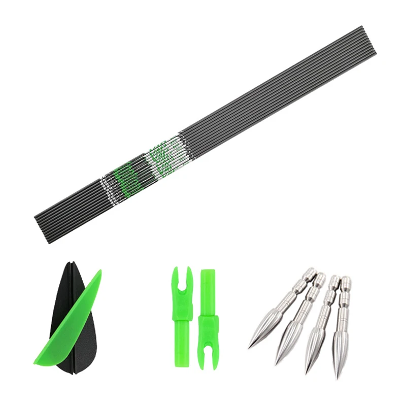 

Archery V3 Spine 400 500 600 700 800 900 1000 1100 ID4.2mm Carbon Arrow Shafts Compound Recurve Bow Hunting DIY Arrow 12Set