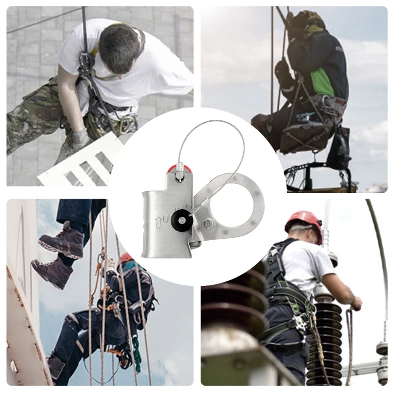 

A1A2 Stainless Steel Rope Grab Device Rope Grab Auto Locking Arrest Ascenders