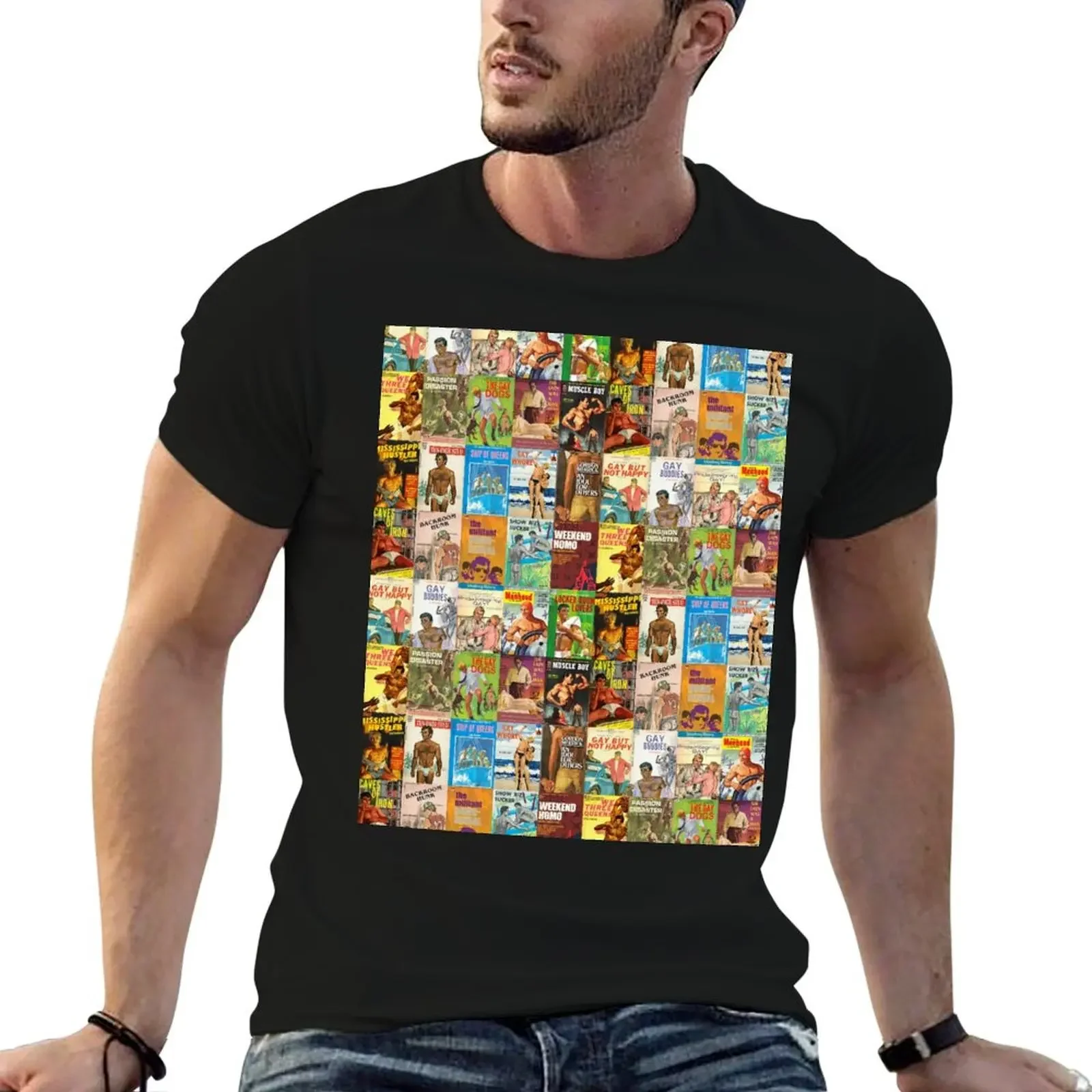 

Vintage Gay Pulp Fiction Collage T-Shirt essential t shirt custom shirt kawaii clothes black t shirts for men