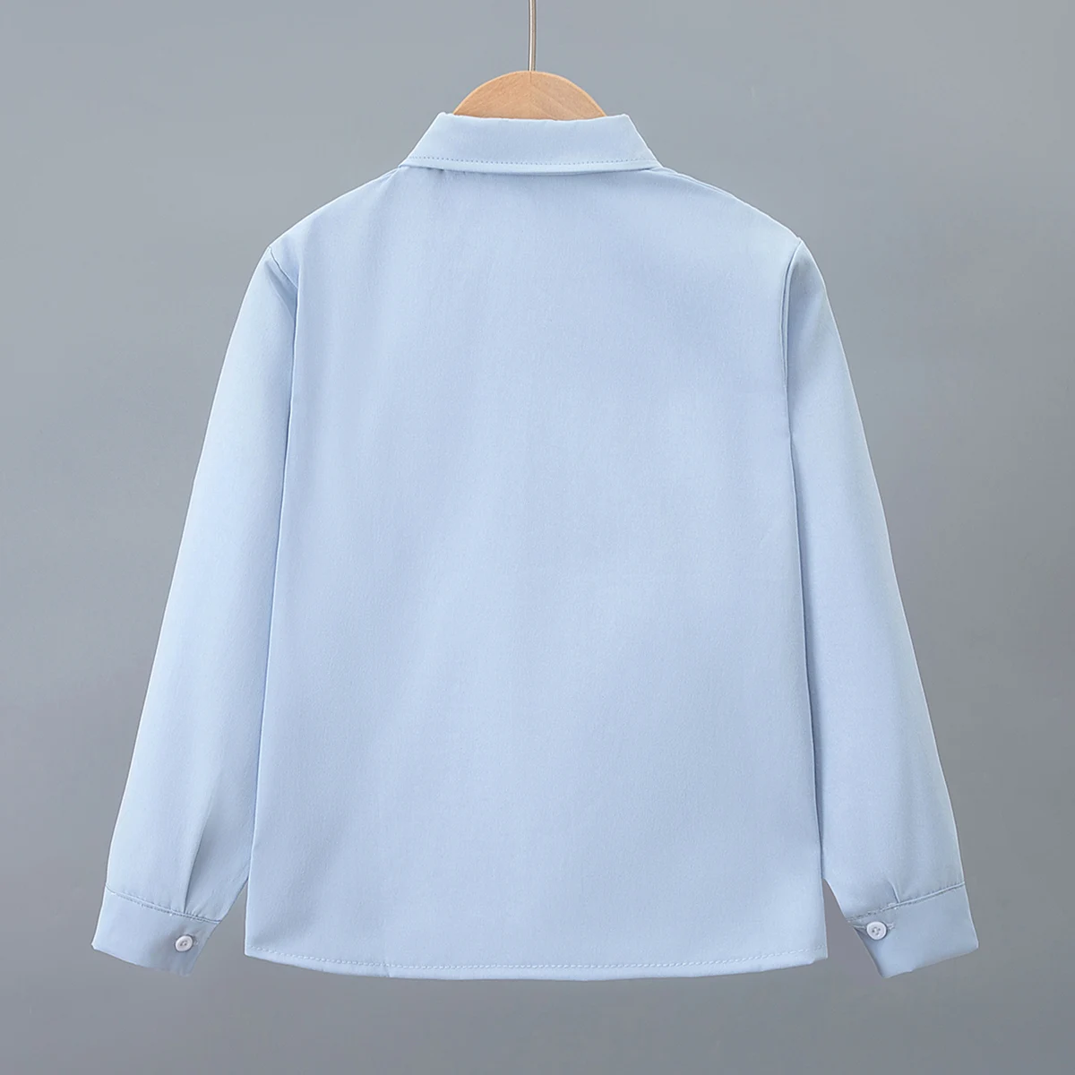 Neues Einfarbiges Freizeithemd für Kinder im Sommer und Herbst, Vielseitiges Langarm-Oberteil mit Kragen für Jungen und Mädchen, Modische Jacke – Detail 12