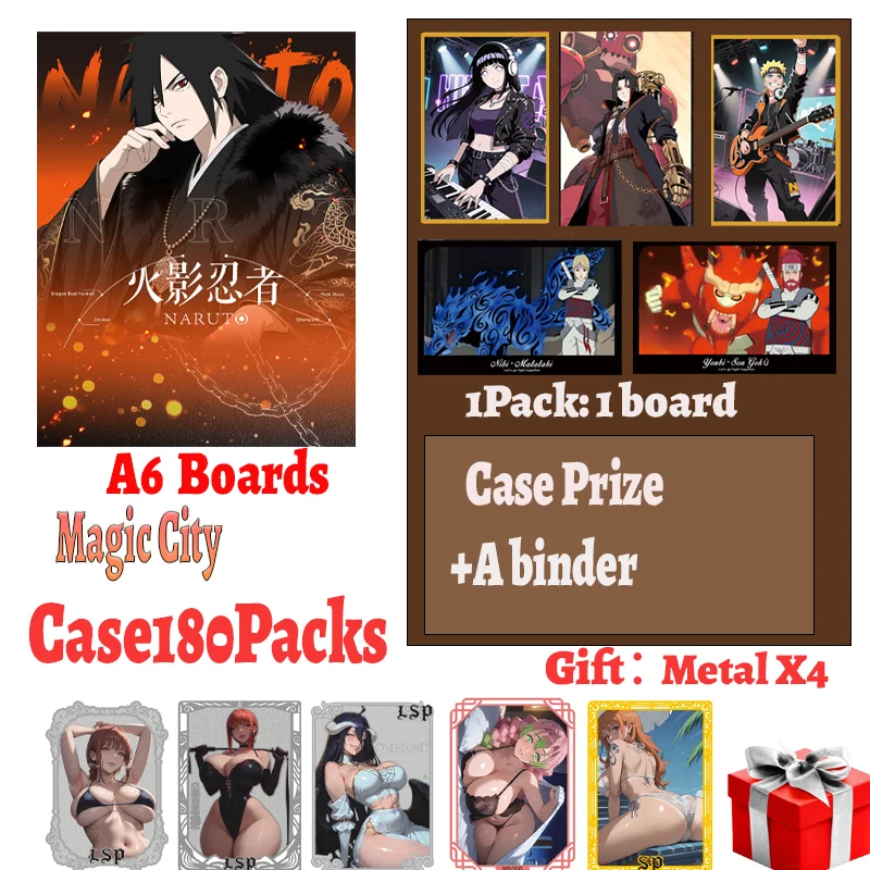 

Latest Magic City Naruto Japanese Anime Konoha Bonds Collection A6 Color Paper Cards Hinata Sakura Sasuke Booster Hobby Gift