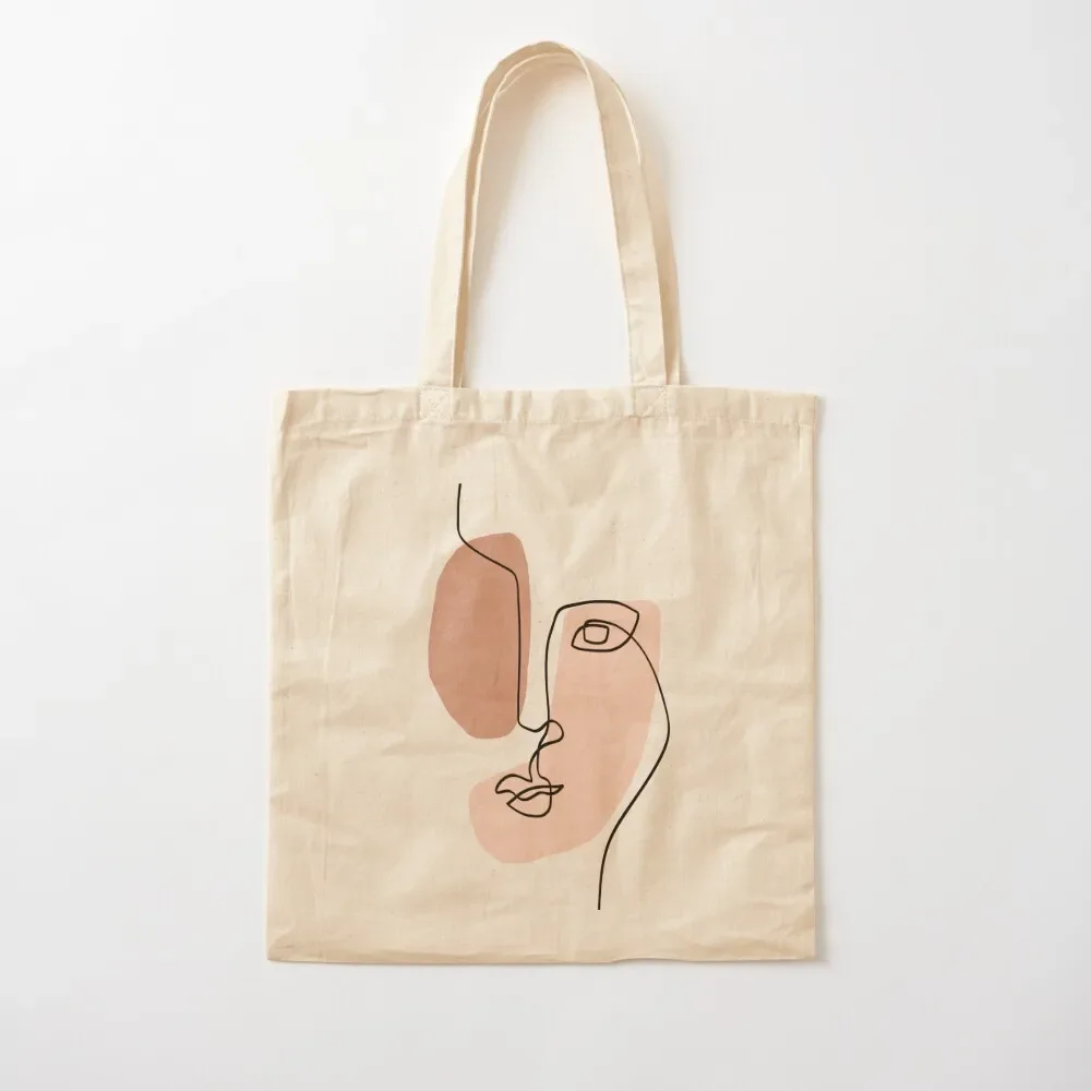 Abstract Face III - Line Art Tote Bag tote bag women Handbags women shopping bags foldable shopper bags Tote Bag