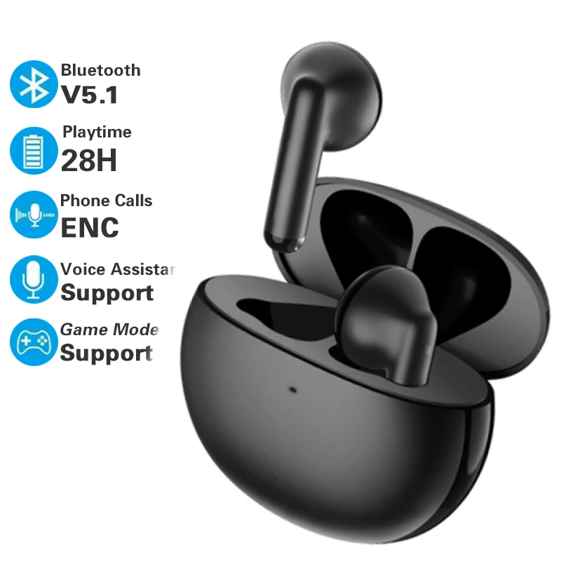 2023New J56 Earbuds Wireless Earphones Bluetooth Headphones 5.1 Voice Assistant Touch Control Active Noise Cancelling Headsets