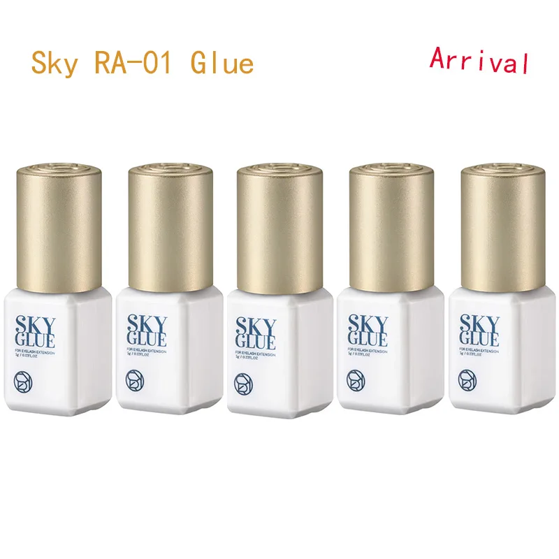 1 Bouteille Original Sky RA-01 0.5s vaccage Rapide Extension De Cils Colle 5ml Corée SKY S + Colle Professionnel SKY Gold Cap Lash Glue