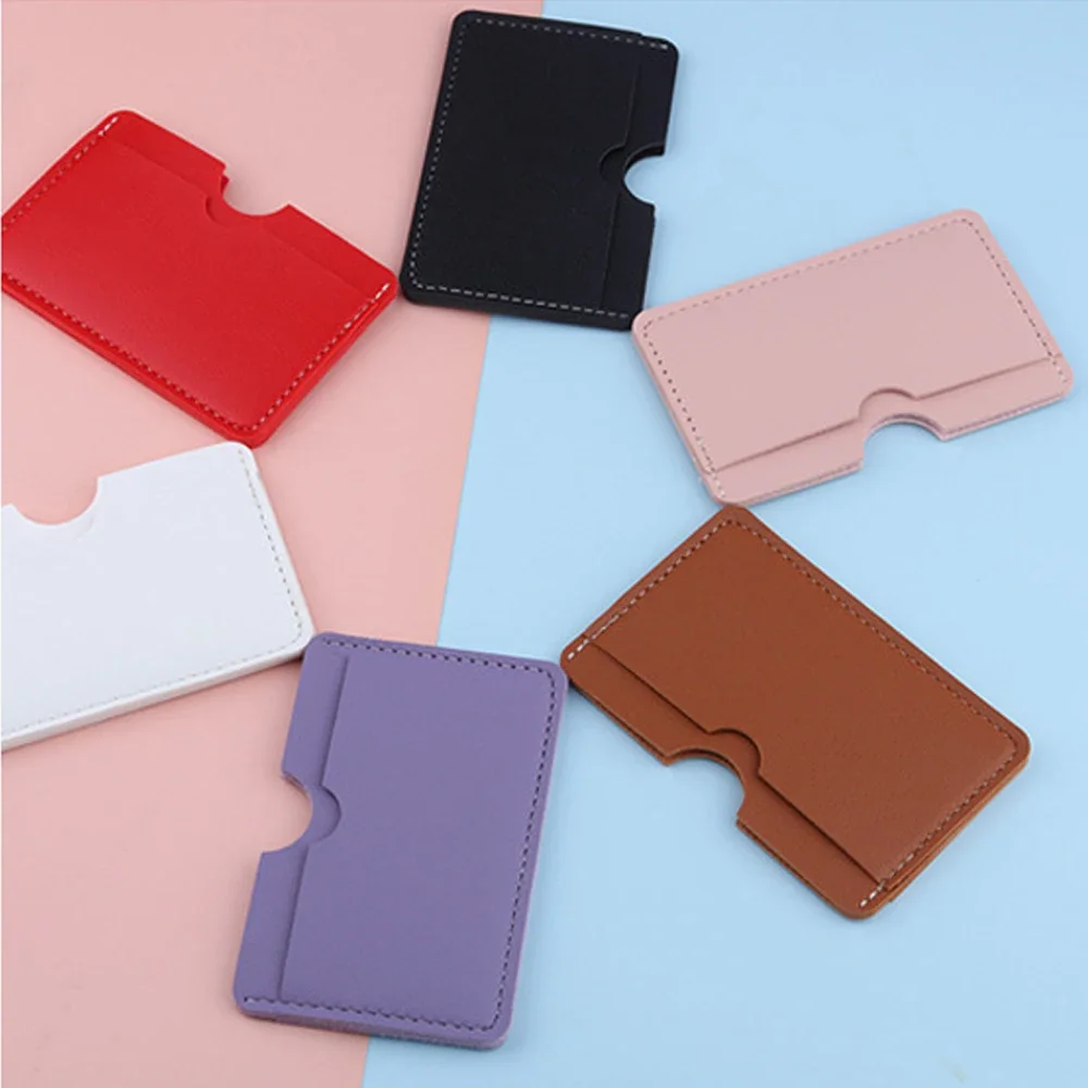 

PU 3 Slots Cards Wallet for Women Men Ultra-thin Credit Card Holder ID Card Holder Badge Holder Bus Card Case Cards Sleeve