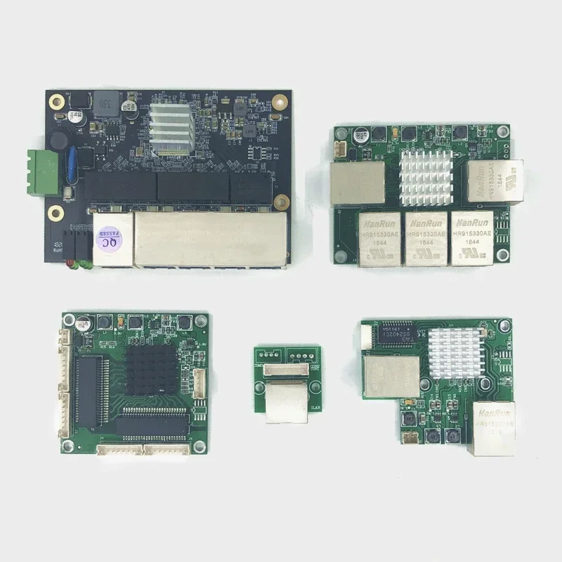 Commutateur Ethernet industriel à 5 ports non gérés, carte PCBA, OEM, détection automatique, carte mère OEM, technologie, 10 Mbps, 100 Mbps, 1000Mbps