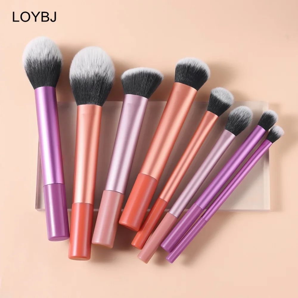 LOYBJ 8pcs Makeup Brushes Set Soft Powder Foundation Blush Contour Concealer Eyeshadow Women Beauty Professional Make Up Brush