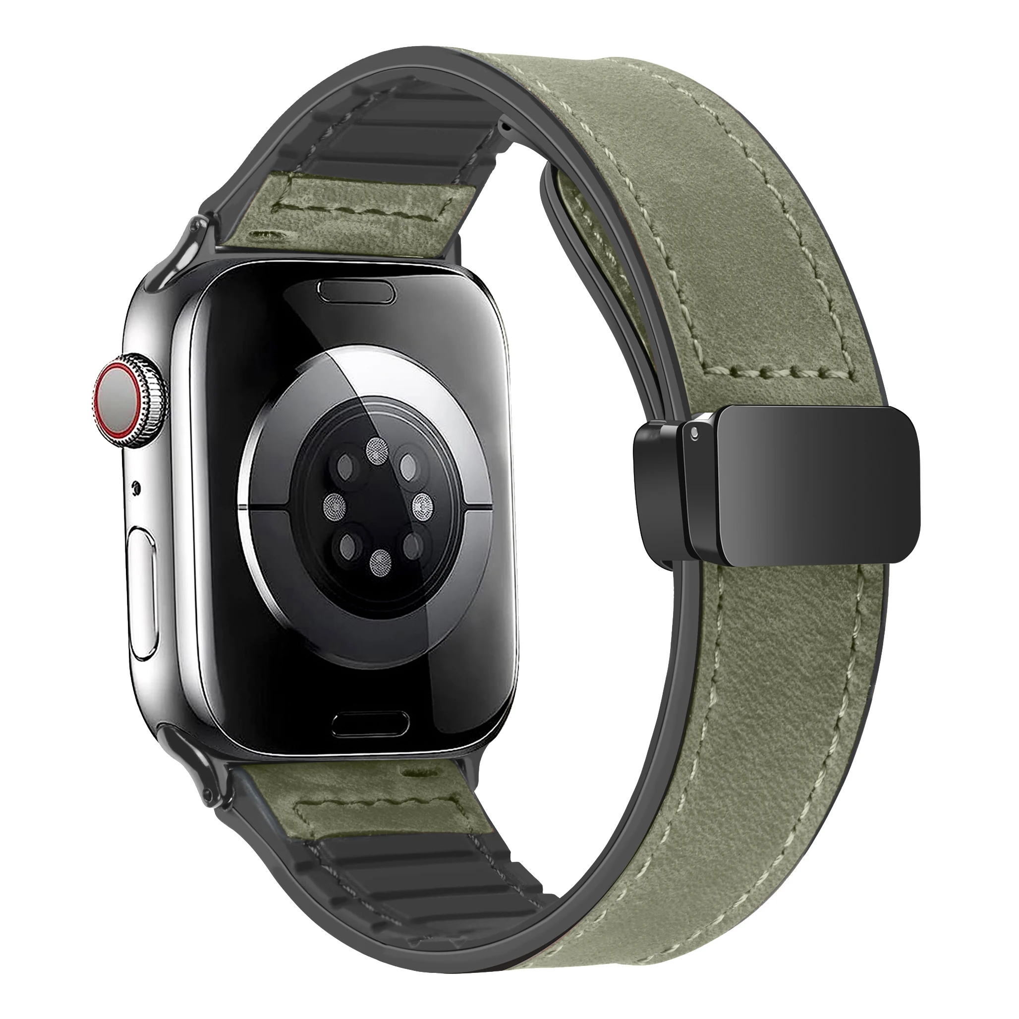 Lederarmband für Apple Watch 11 10 Ultra 9 Band 46mm 49mm 42mm 44mm 45mm 40/41mm Armband Herren Silikon iWatch Series 9 8 7 SE 6