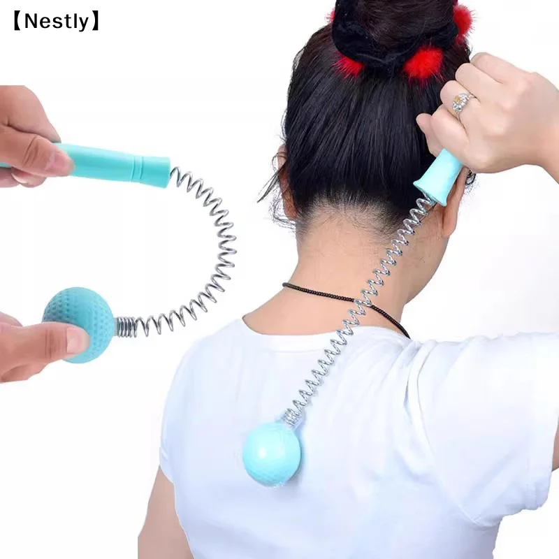 Manual Massage Hammer Stick Ball Body Massager Spring Elastic Knock Shoulder Arm Leg Hip Waist Whole Massage Tool〔Nest〕