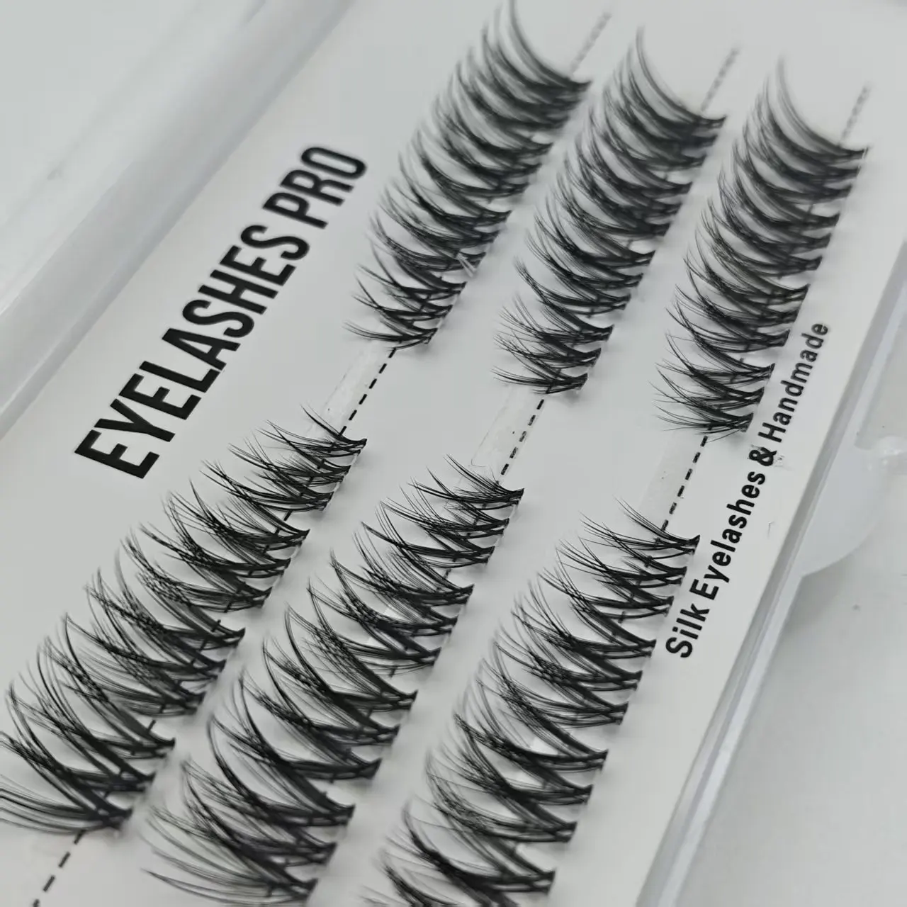 BBA-008 DIY Hand Made Eyelash Extension Segmented Flase Lashes Dramatic Lash Bundles Soft Ribbon Strip Eyelashes Makeup Lashes
