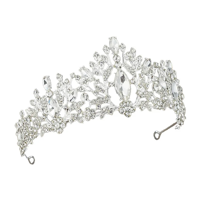 Tiara Colorful Rhinestone Queen Crown Bridal Wedding Birthday Headband Hair Accessory One Size view 5