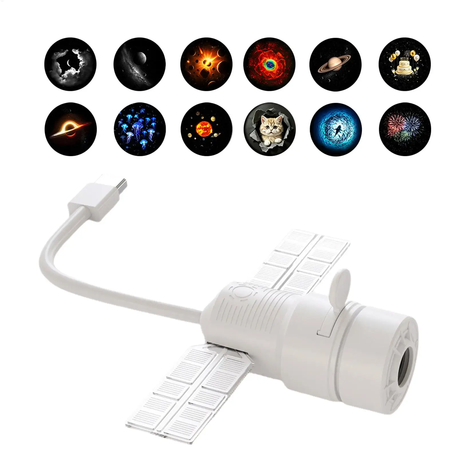 USB Galaxy Projector 360 Degree Adjustable Portable 2 Modes Galaxy Night Light Projector For Relaxing Sleeping Bedroom Living