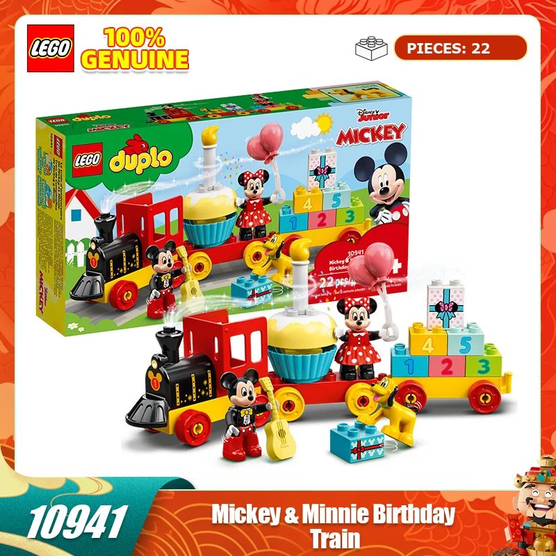 

Строительные блоки LEGO 10941, поезд на день рождения Микки и Минни для мальчиков и девочек, сборные строительные блоки, детские игрушки, подарки