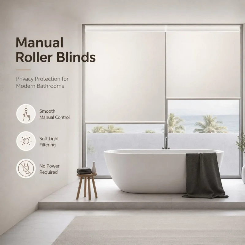 Cordless Design Roller Blinds Square Cassette Heat Insulation Free Stop Children Safety Manual Roller Shades For Custom Window
