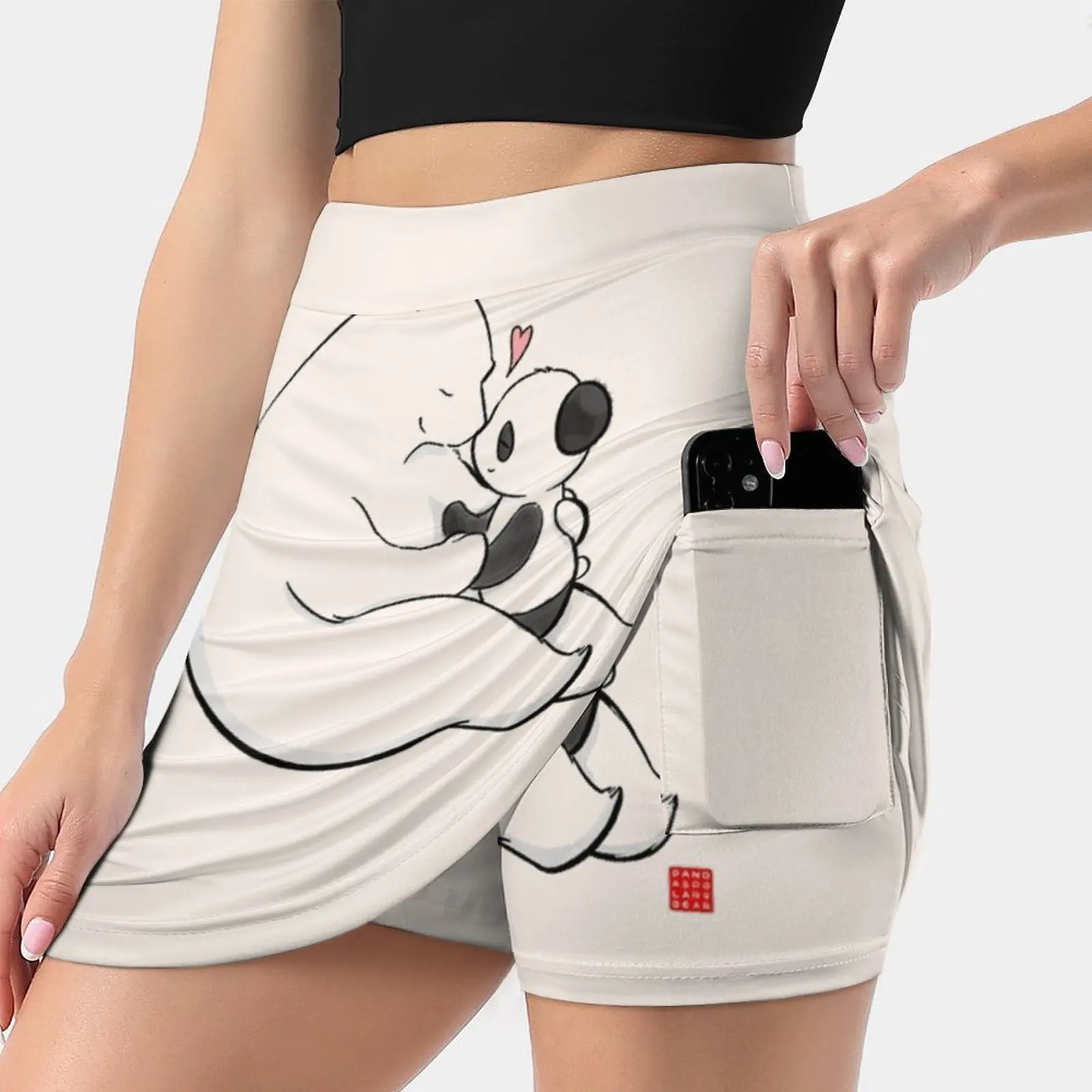 Close To Your Heart Summer Women'Sshorts Skirt 2 In 1 Fitness Yoga Skirt Tennis Skirts Panda Polar Bear Cute Sweet Hug Ladies