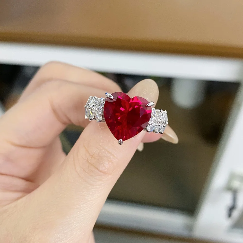 

Luxury Platinum Solid Platinum PT950 Women's Ring Diamond Love Women's Ring Gift Beautiful