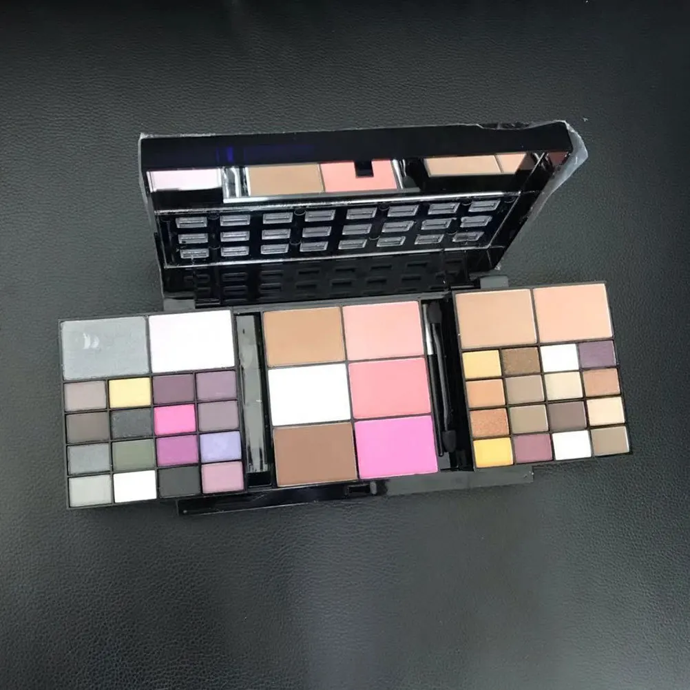 74-Farben-Set, gepresster Puder, Lidschatten, Lipgloss, Rouge, Foundation, Creme, Make-up-Set für alle Hauttypen, tragbar, elegant