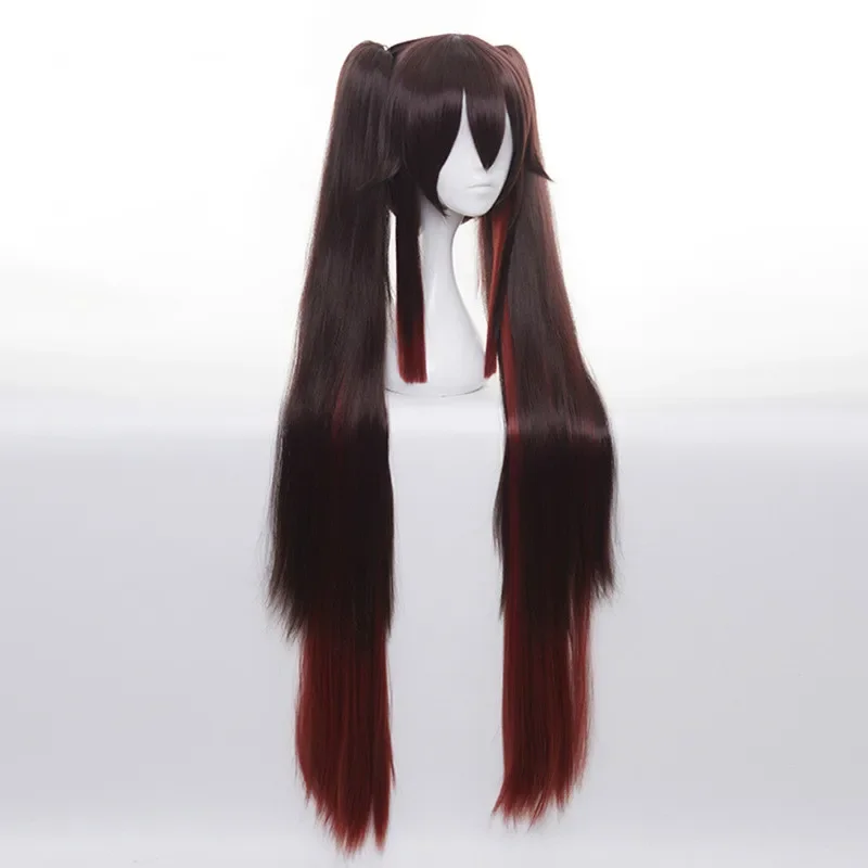 

Genshin Impact HuTao Cosplay Wig 100cm Anime Game Cosplay Brown Wigs Women Girls Heat Resistant Synthetic Long Hair