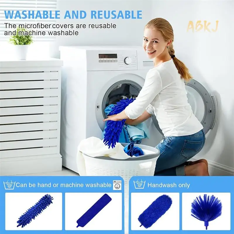 ABKJ-5-In-1 Kit Dusters Forcleaning Extendable Duster With100 Inches Forcleaning Ceiling Fans A