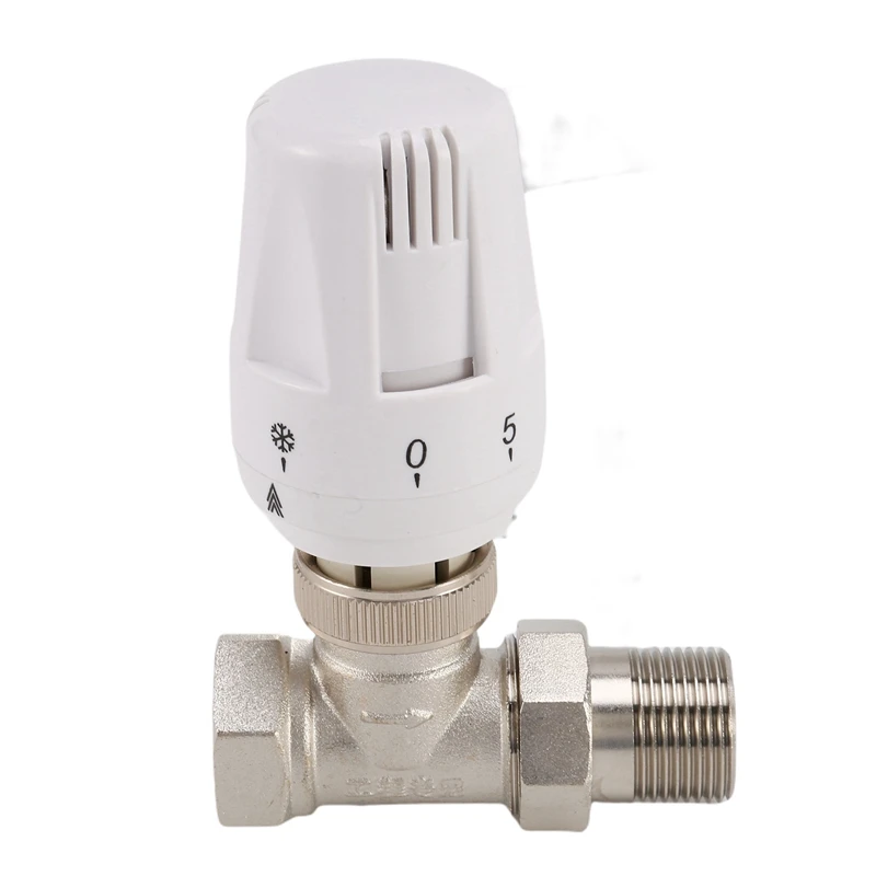 

3X 3/4Inch Brass Thermostatic Radiator Valve Straight Type DN20 Automatic Temperature Control Valve Floor Heating