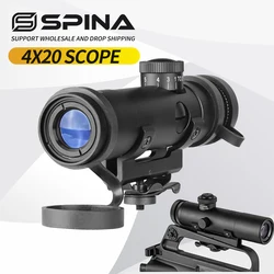 SPINA Optics 4X20 Sight Tactical Rifle Scope With BDC Turret Mil-Dot Reticle