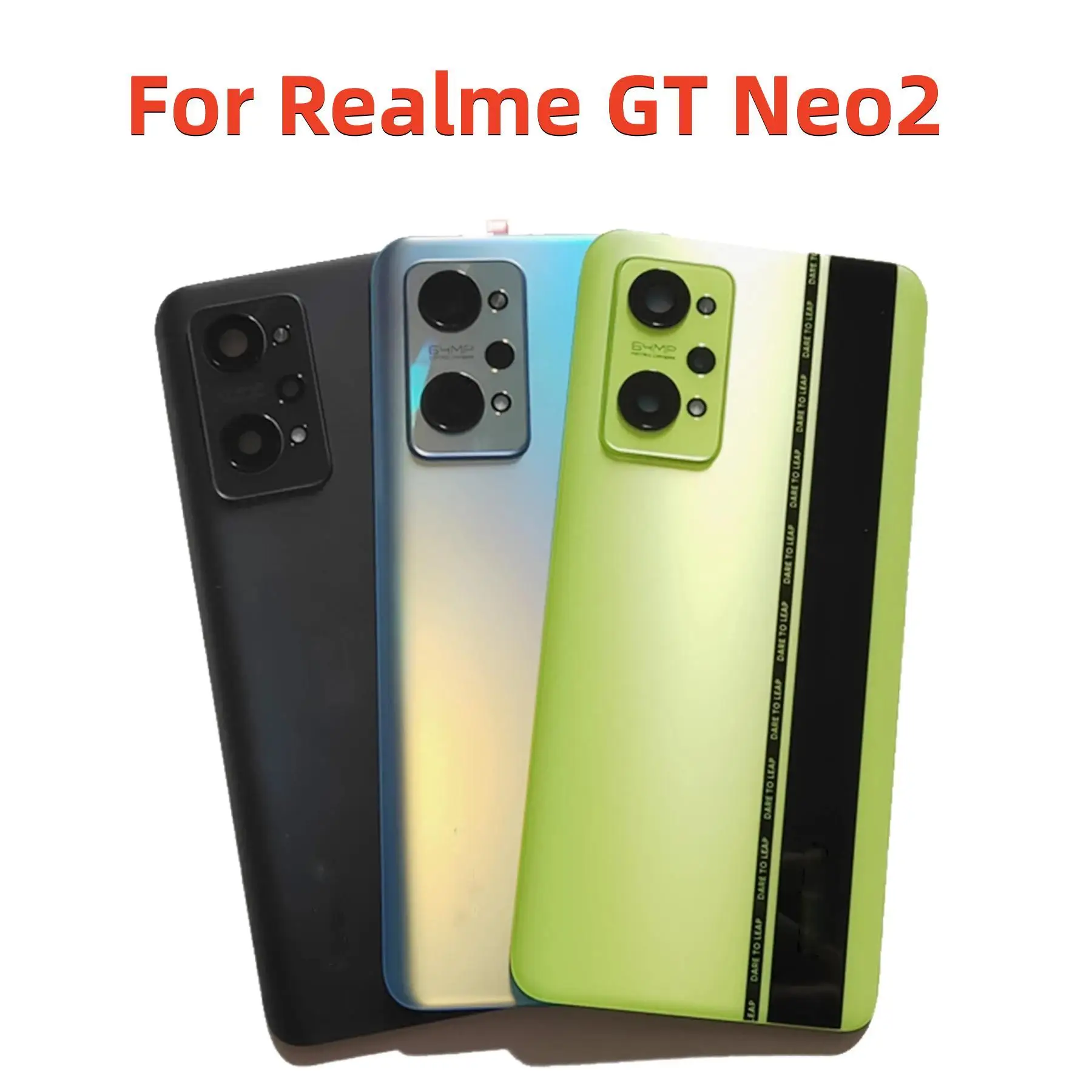 

Original 6.62" For Realme GT Neo2 Back Battery Cover Housing Camera Frame Glass Lens For Realme GT Neo 2 RMX3370