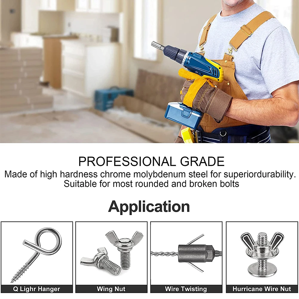 

Electric Screwdriver Tool Butterfly Bolt Socket Installation Of Shutters 14 Inch Hex Shank Chrome Vanadium Steel