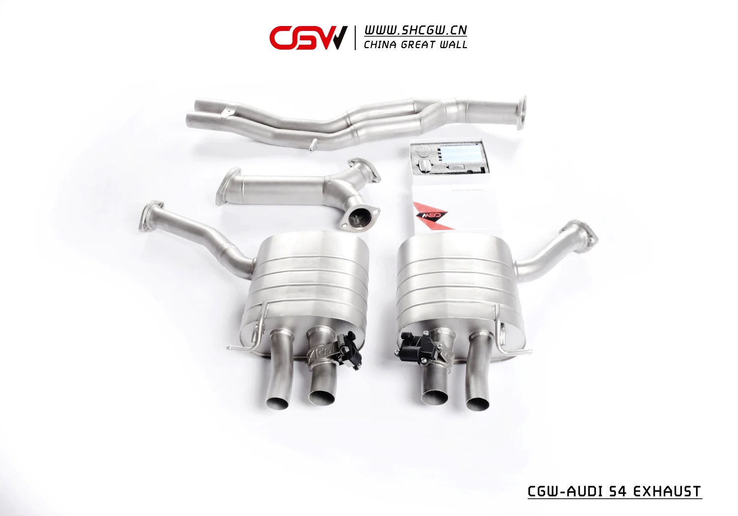 Active Sound 304 Stainless Steel Racing Muffler Exhaust Pipes Catback System  S4 B9 B9.5 3.0T 2020-2024 Electric Valves