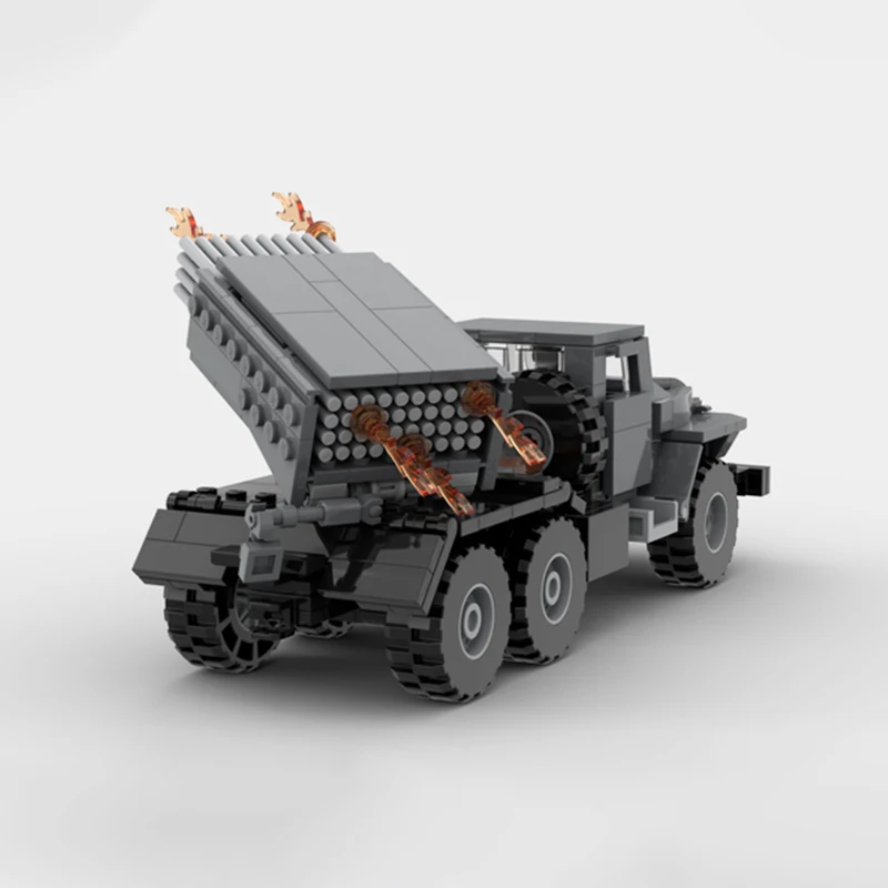 Military Equipment BM-21 Grad 122mm Self-propelled Artillery MOC Building Block Model Assemble Kit DIY Display Child Toys Gifts