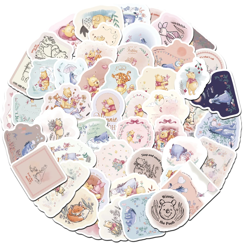 10/30/50 Stück niedliche Cartoon-Disney-Winnie-Puuh-Aufkleber, Kawaii-Anime-Aufkleber, Dekoration, Gitarre, Telefon, Wasserflasche, Aufkleber-Pack – Detail 3