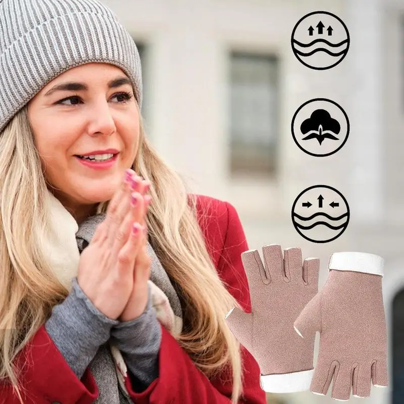 Warme Handschoenen Voor Vrouwen Half Vinger Koud Weer Handschoenen Mooie Handschoenen Met Vingergaten Flexibele Heren Vingerloze Handschoenen Vrouwen