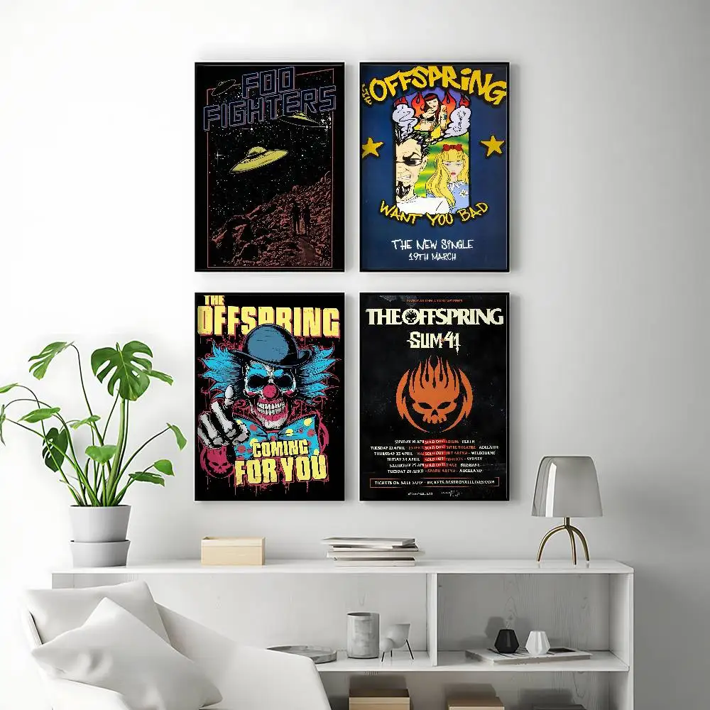 Punk Band The Offspring Posters Premium Self-Adhesive No Residue Wall Sticker for Home Office Bar Decor