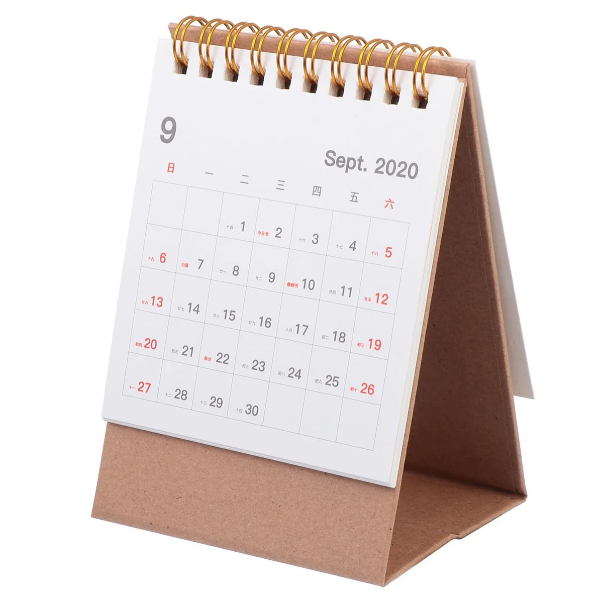 

2021 Desk Retro Style One Page Per Month Triangular Folding Tabletop Calendar For Home Office Memo Planner Paper Calendar