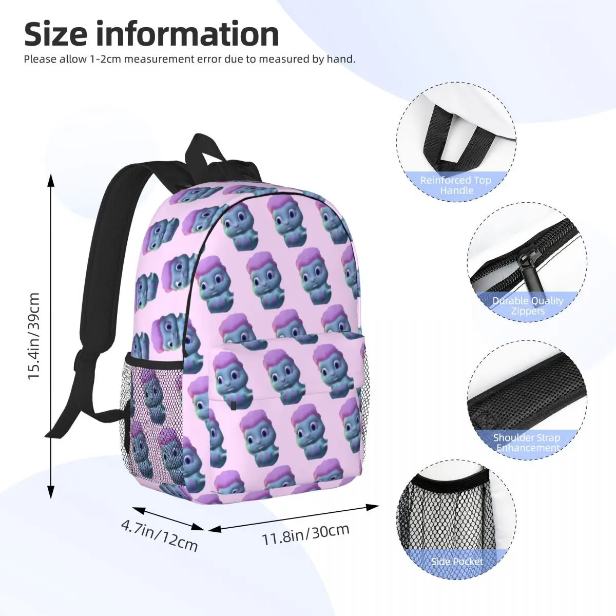 Zaino Bibble Concerned Studente Ragazzi Ragazze BookBag Borsa da scuola per bambini Borse a tracolla per laptop per uomo Donna