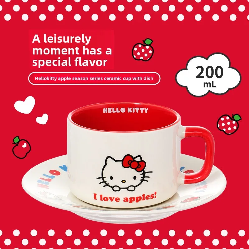 

Керамическая кружка HelloKitty с блюдцем — милая чашка для воды для девочек и студентов