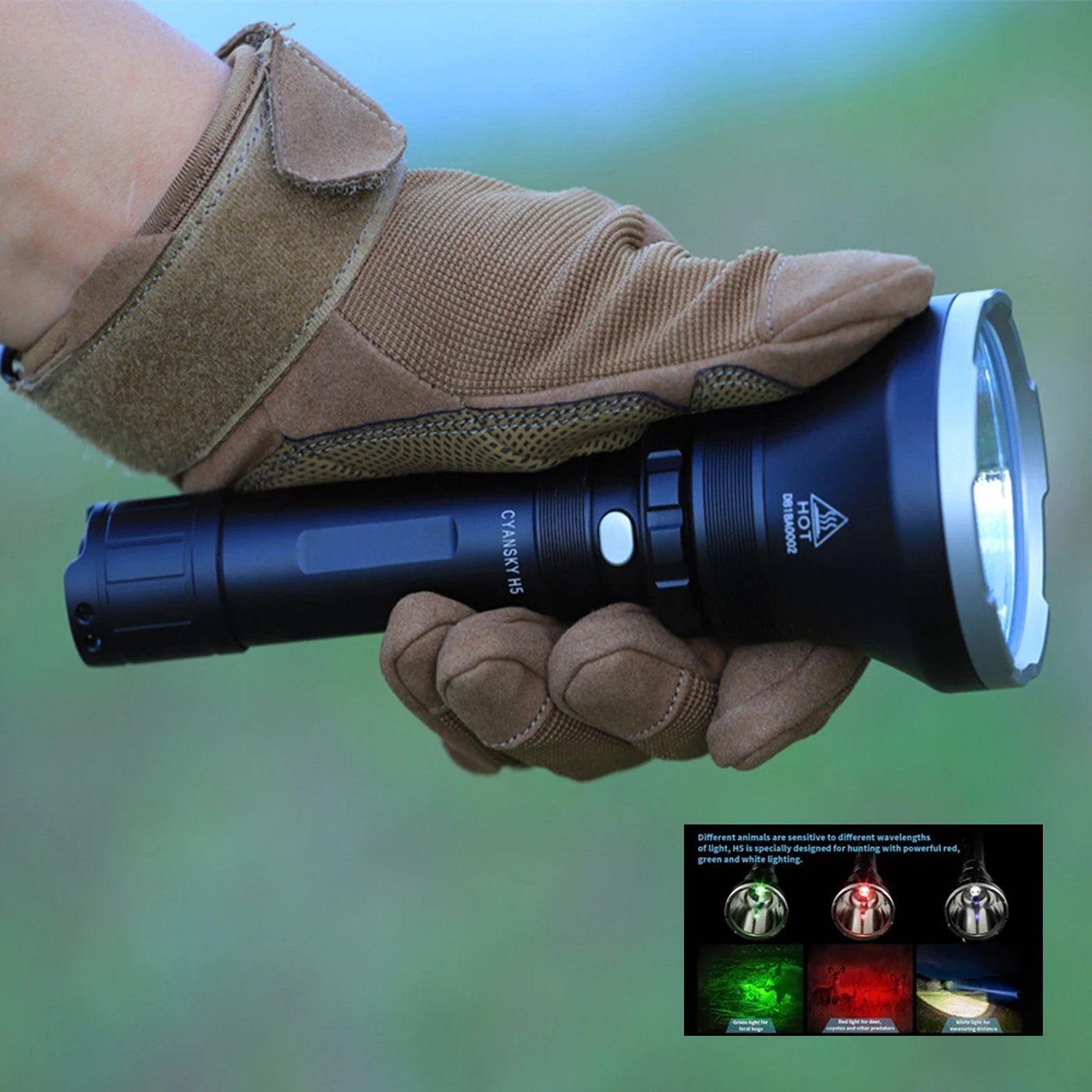 

Long-range Multi-color Led Hunting Torch Outdoor Strong Light Portable Zoomable 21700 Multi-function Night Tactical Flashlight