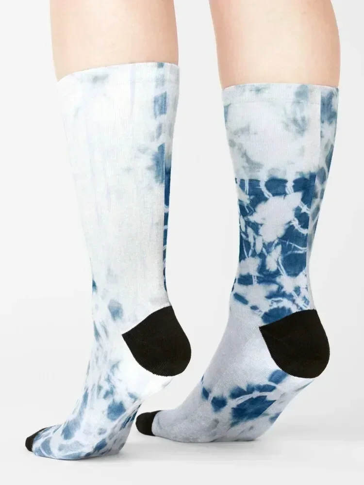Shibori Indigo Dyed Square Pattern Socks Run fashionable christmass gift new in's Designer Man Socks Women's