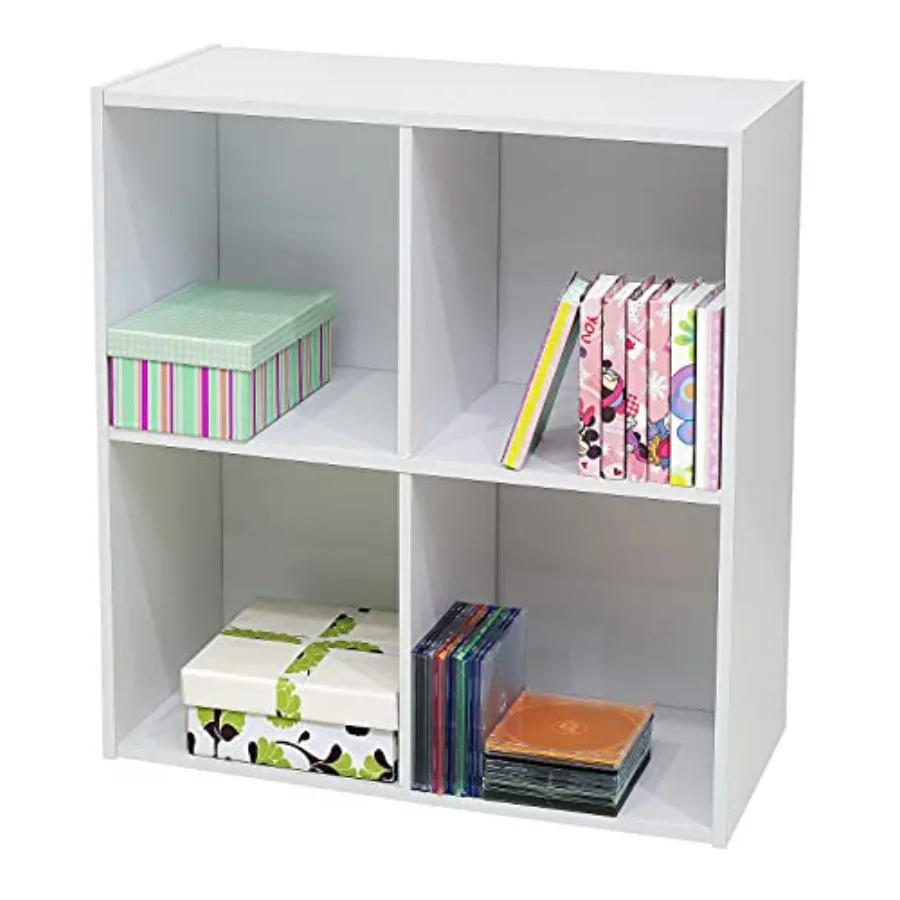 

- 4-Cube Bookcase Unit Shelf Storage Organizer White