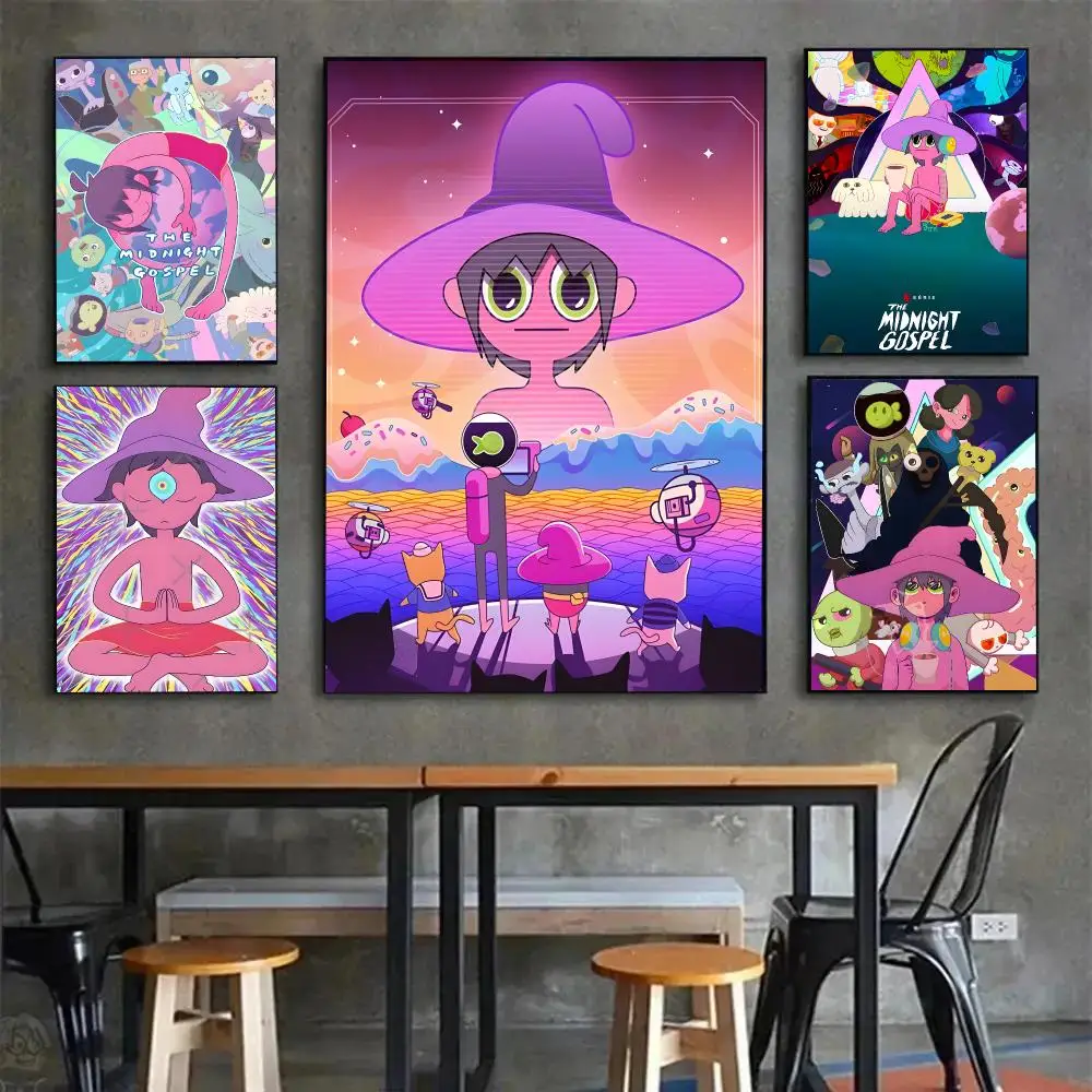 animation psychedelic philosophy T-The Midnight Gospel Poster Painting Wall Art Mural for Living Room Home Decor and Gifts