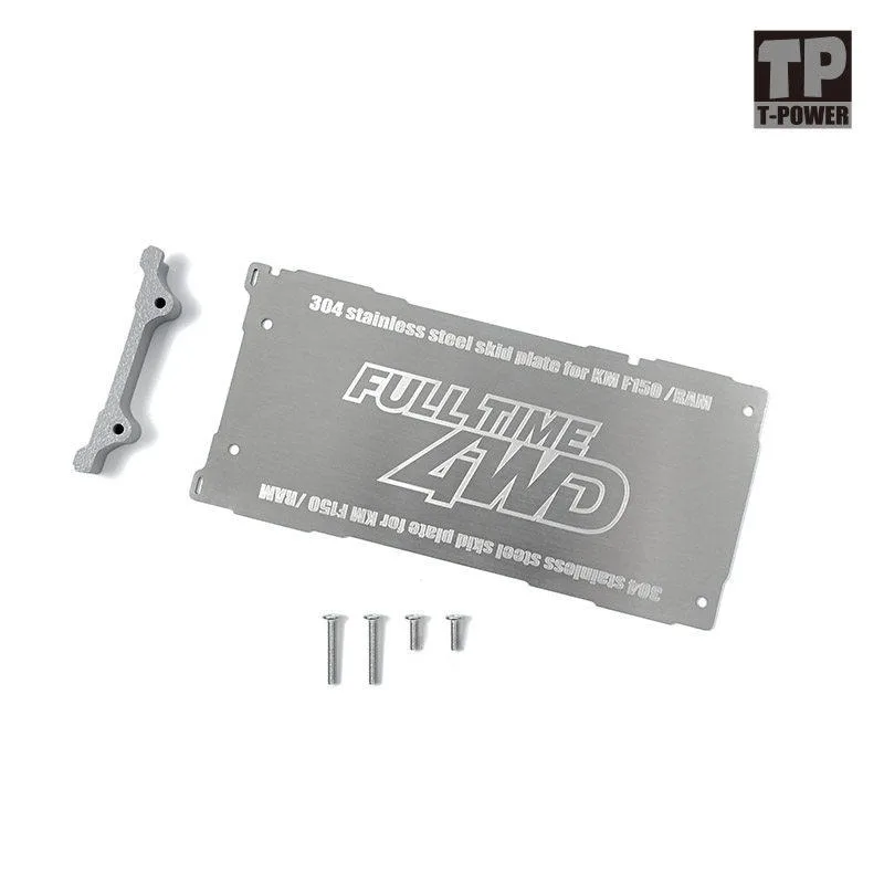 

KM 1/8 RAM 1500 Raptor F150 RC Crawler Stainless Steel Bolt-On Chassis Skid Plate Metal Chassis Protection Guard / Armor