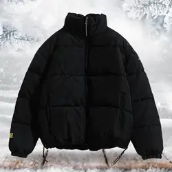 Jaqueta de inverno masculina parkas engrossar casaco quente dos homens gola cor sólida casual parka moda feminina nova streetwear